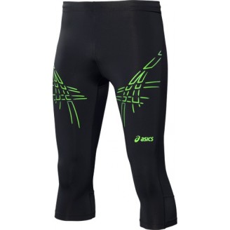 Штаны ASICS Asics Stripe Knee Tight черные/зеленые мужские